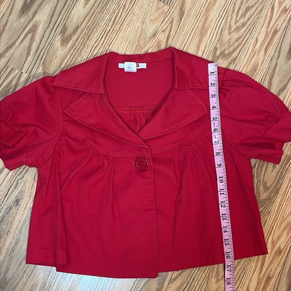 80s 90s Red Crop Short Sleeve Jacket, Small - Picture 6 of 6